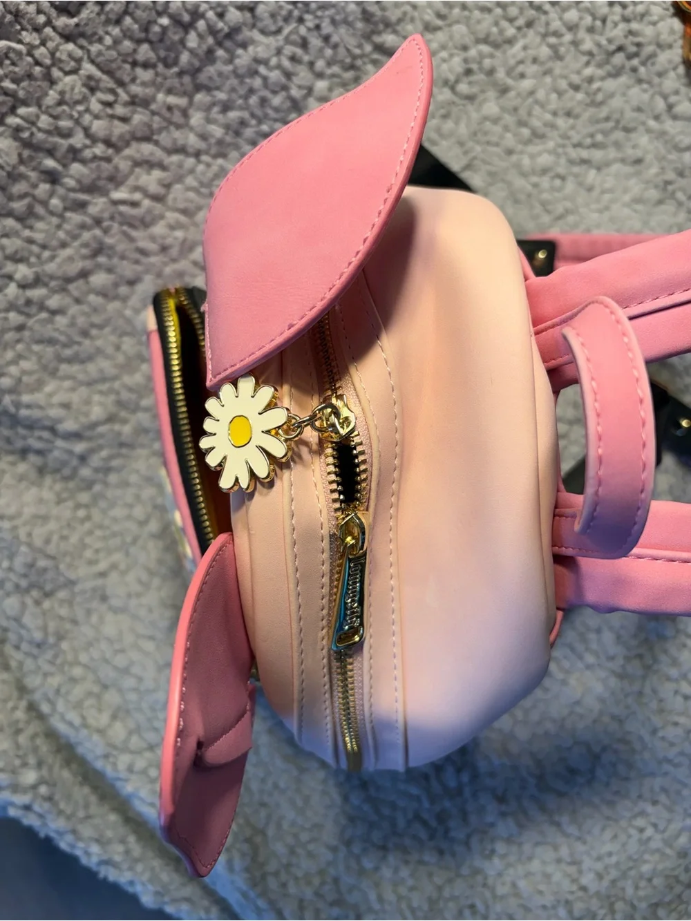 Loungefly Winnie the Pooh Pink Piglet Mini Backpack with Daisies.